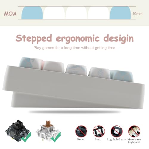 Touches en PBT Tsungup MOA au design rococo élégant pour clavier gamer