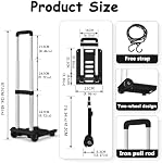 Portable 2-Wheel Luggage Cart,Compact Foldable Hand Truck Dolly for Airport Travel Moving and Shopping