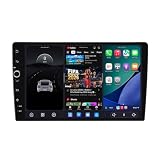 Joying 10.1 Inch Car Stereo Double Din Car Radio with Carplay & Android Auto, Volume Knob