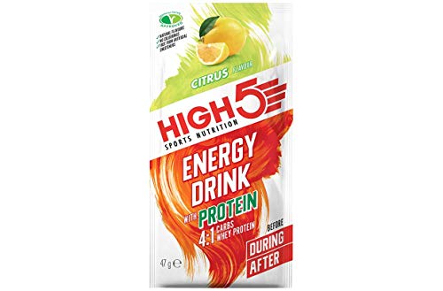 High 5 Bebida energética con proteínas, 1 bolsita de 47 g, sabor cítrico (4:1)
