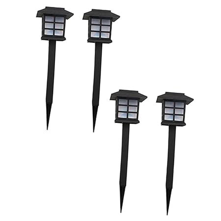 3nh 4 Pcs Out Door Decor Solar Lights for Outside Solar lamp Outdoor Exterior Solar Powered Lights Outdoor Solar Lantern Outdoor Decor Exterior Solar Lights Column Light Rainproof