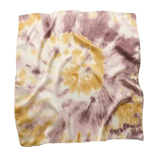 Alexis Leroy 27.5 * 27.5 Inch Women's Tie-dye Medium Square Scarf Silk-Like Satin Head Wrap Bandana & Neck Scarf2