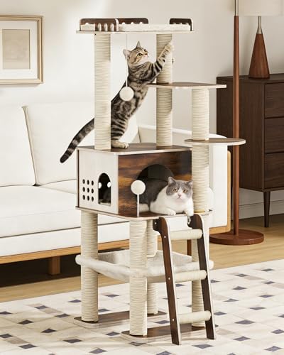 Torre moderna para gatos 60.3 pulgadas multi-niveles miniatura 1