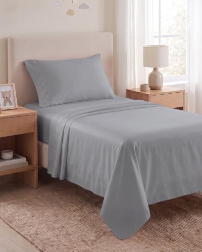Image of Beckham Hotel Collection 100% Cotton Twin Sheet Set, 3-Piece, Light Gray