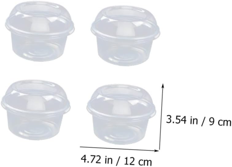 SEWACC Dessert Packing Box with Lid 360ml Small Food Packaging Container Single Cupcake Carrier Suitable for Takeout and Fruit Salad Storage