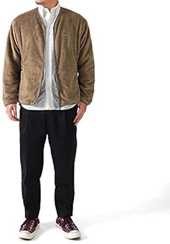 ノーカラーフリースジャケット ブラウン　na.e Amazon | [ジムフレックス] ジップアップ ノーカラー フリース