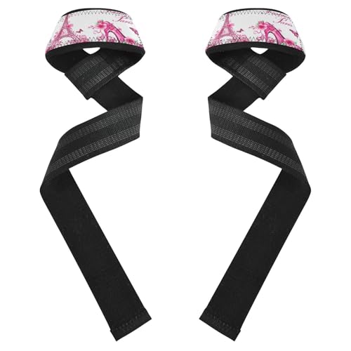 STAYTOP Paris Eiffel Tower Wrist Straps for Weightlifting,Lifting Straps with Neoprene Cushioned Wrist Padded and Anti-Skid Silicone for Strength Training,Bodybuilding,Deadlifting