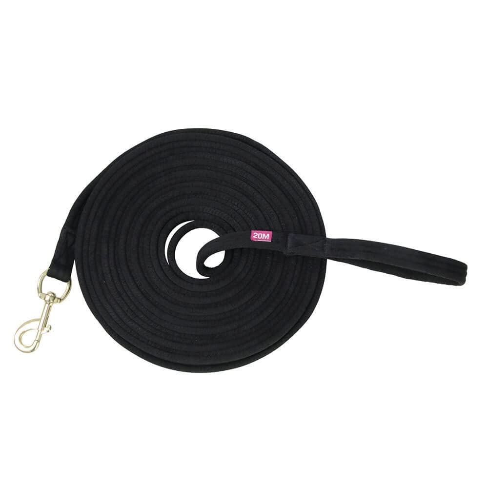 HY EQUESTRIAN Lunge Line with Circle Size Markers - Black - One Size