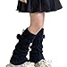 Girls Leg Warmers Y2k Knitted Cotton Long Below Knee Socks with Bowknot Fall Fashion Cute Harajuku Lolita Flared Leg Warmer