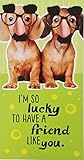 I'm So Lucky To Have A Friend Like You - Funny Cute Friendship Greeting Card with Dachshund Doxie...