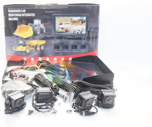 Excavator Surround View Imaging Kit - 1080P HD Camera System with Night Vision for Construction Machinery, Compatible with All Excavators