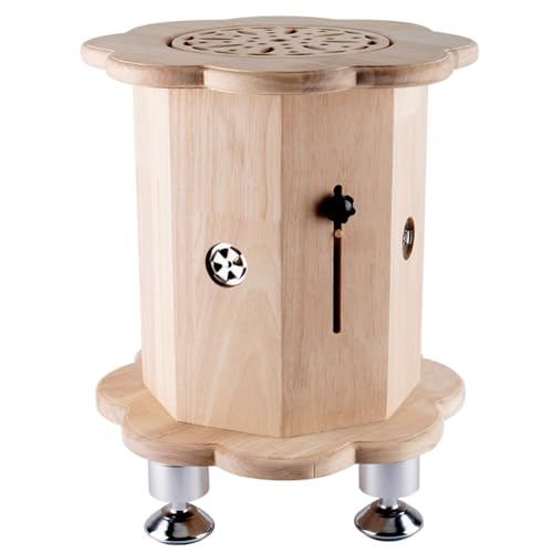 Krzesło do moxibustion, wytrzymały drewniany stołek grzewczy, regulowana temperatura, obsługuje 150 kg, bezdymny moxiterapia dla relaksu i terapii