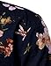 JOGAL Men's Flower Casual Button Down Short Sleeve Hawaiian Shirt (Navy Blue Pink, Small)