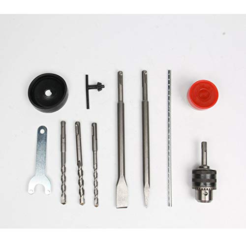 1500W Bohrhammer mit SDS Plus Aufnahme, 360 ° Dreh Antivibrationsgriff, 5 Joule Schlagstärke, Regelbarer Drehzahl, 3… – Bild 4