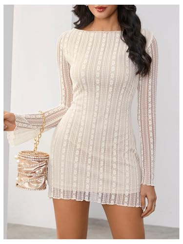 Image of MakeMeChic Women's Cheetah Print Mini Dress Y2k Bell Sleeve Leopard Print Dress Going Out Outfits