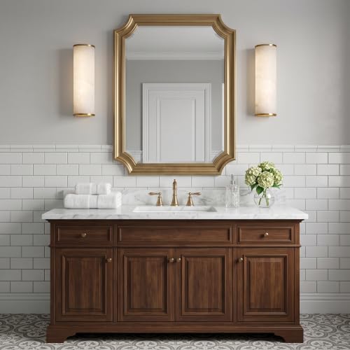 Image of Modern Natural Spanish Alabaster Wall Sconce Set of 2