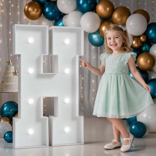 Image of 3FT Marquee Letters H, Large Light Up Letters for Birthday Decor
