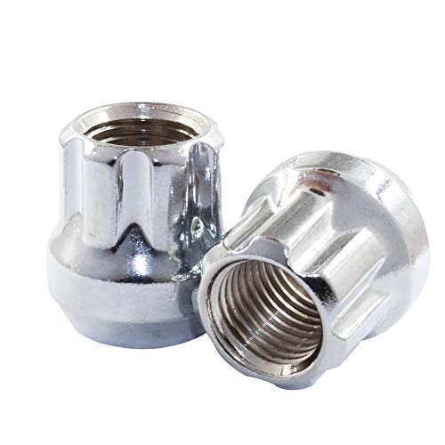 image for Wheel Accessories Parts Set of 24 14x1.5 Lug Nuts Spline Chrome Bulge 