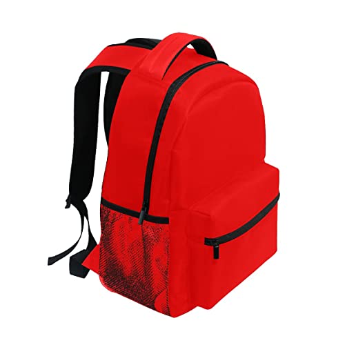 Red Backpack for Boy Girl Bookbag School Bag Daypacks for Women Red2