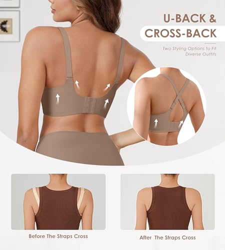 Image of DEANGELMON Bras for Women No Underwire Wireless Push Up Bras - Seamless Full Coverage Bralettes Comfortable Everyday Bra
