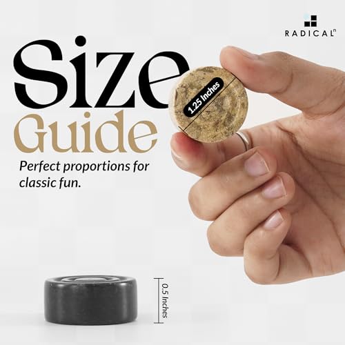 Figuras de Mármol para Damas y Ajedrez 1.25'' Negro y Coral miniatura 6