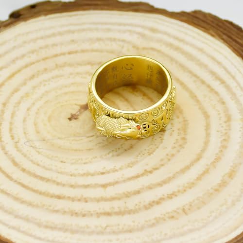HJ HUAJ Feng Shui Ring Feng Shui PiXiu Mantra Ring PiXiu Rings Amulet Lucky Wealth Buddhist Jewelry Adjustable Ring2