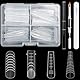 96 Stücke Polygel Starter Set,Dual Tips Nägel, 4 Formen Nagelverlängerung Polygel Nägel Schablone Set mit Dual-Ended Nagel Pinsel und Nagelfeile (Transparent)