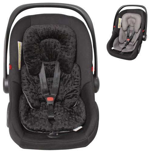 Image of Infant Carseat Insert, 2-in-1 Reversible Baby Car Seat Cushion for Newborn Toddler Head & Body Support Car Seat Pad for Carseats, Strollers, Swings, Bouncers(Black)