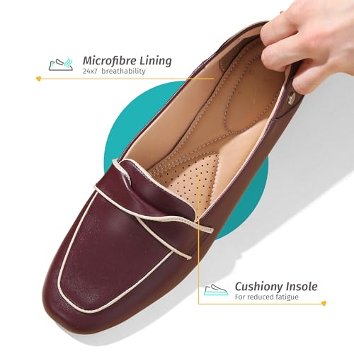 Image of YOHO Bliss Loafers for Women | Comfortable & Stylish Bellies | Fashion Moccasins with Footpharma Footbed | Slip-on for Casual & Formal Wear | 007