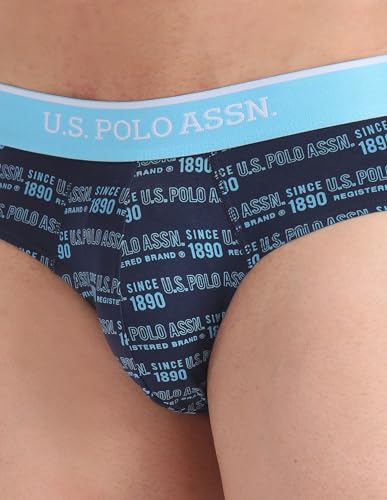 Image of U.S. Polo ASSN. Mens OEB01 Abrasion Free Printed Underwear Briefs - Pack of 3