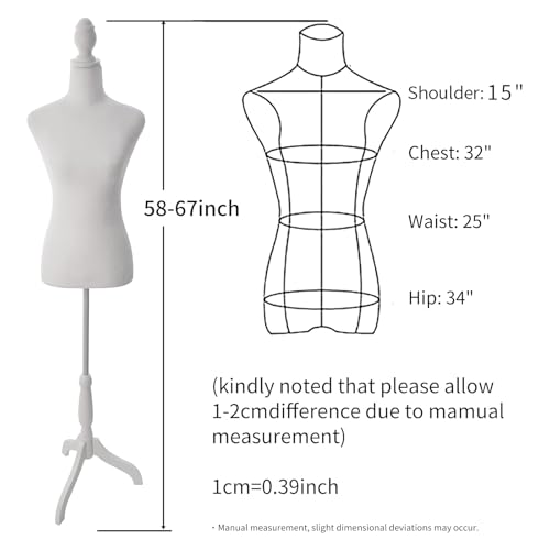 Torso de maniquí para mujer que evita caídas gracias al trípode estable 3