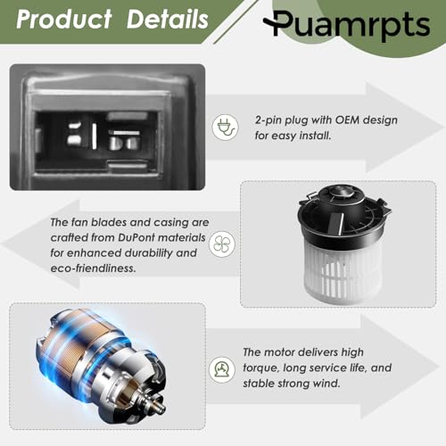 Image of AC Heater Blower Motor and Resistor Kit Compatible with Nissan Versa 2012-2019, Versa Note 2014-2019 - Replace# 700285, RU916