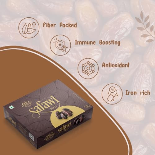 Image of KHARAWALA's Premium Safawi Dates Harvest from Saudi Arabia 500 Grams