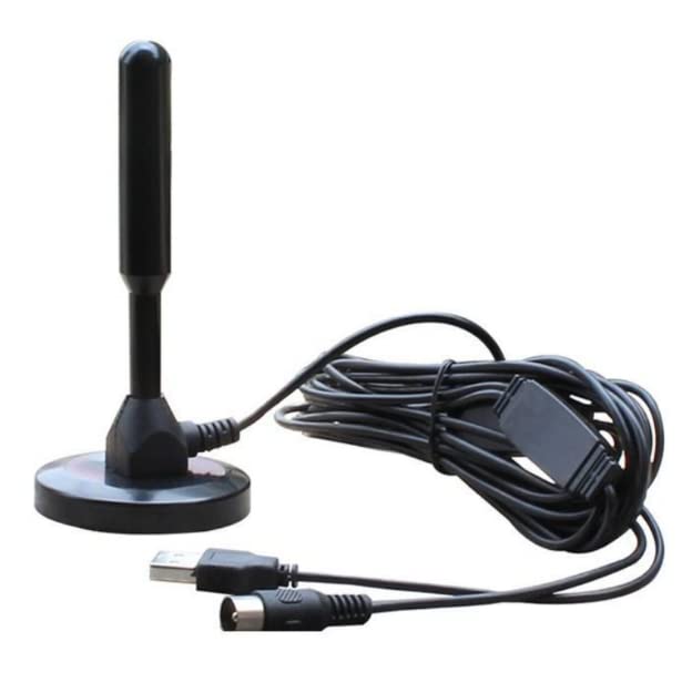 Riloer Antena telewizyjna, przenośna High-Definition DVB T zyskuje cyfrowy freeview, pasywna antena telewizyjna z przyłączem śrubowym F + IEC męski adapter złącza
