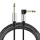 Adoerpai 2-Pack Gitarrenkabel 1/4 Zoll 6,35mm Stecker zu Stecker Klinke rechtwinklig zu gerade Nylon geflochten TS Mono Instrumentenkabel (5m)