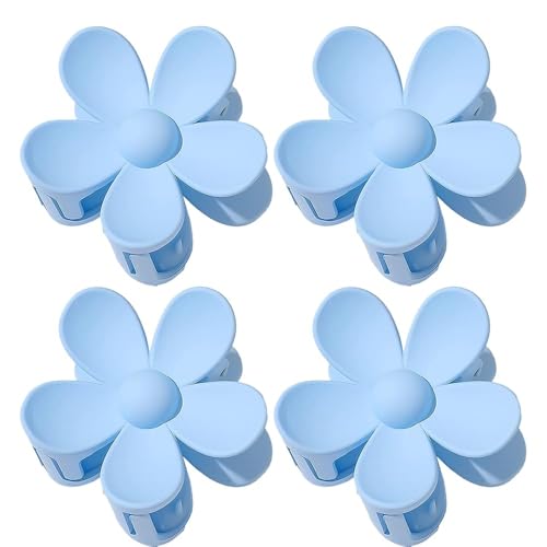 4 pinzas florales azules ultra ligeras para el cabello miniatura 1