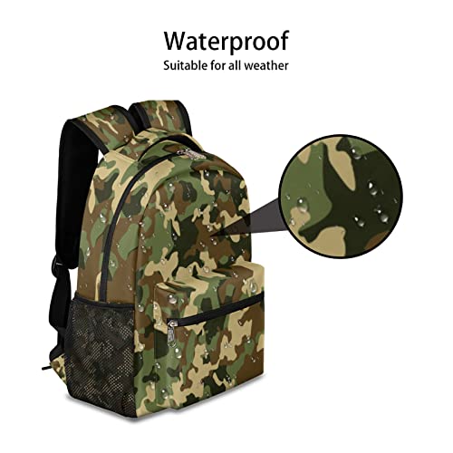 Mochila escolar de estudante maior, durável, impermeável, bolsa de viagem, mochila para laptop, mochilas universitárias com tira refletiva, Camuflagem, One Size 4 41iU-l8Oq2L