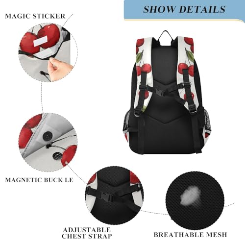Sac à dos ordinateur enfant cerise avec compartiment rembourré PC