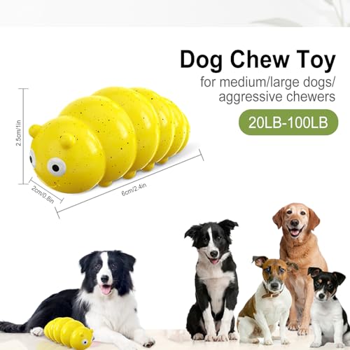 Encuryna Hundespielzeug Unzerstörbar für Aggressives Kauen, Quietschendes Interaktives Hunde Spielzeug, Tough Durable Quietschen Hunde Kauspielzeug für Mittelgroße große Rasse (Gelb)