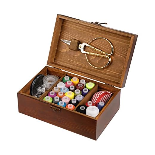 Wooden Sewing Kit, Sewing Boxes Organizer with Accessories Kit, Sewing Kit Baskets for Beginners/Adults/Kids/Women/Men