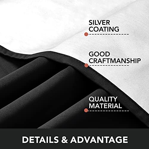 Deconovo Living Room Curtains For Windows, 95 Inch Curtains - Soundproof Curtains, Thermal Insulated Draperies With Silver Coated (52W X 95L, Black, 2 Panels) #TOP3