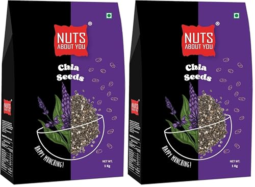 Image of Nuts About You CHIA Seeds, 1 kg | Raw | Premium | 100% Natural | Diet Food (Pack of 2)