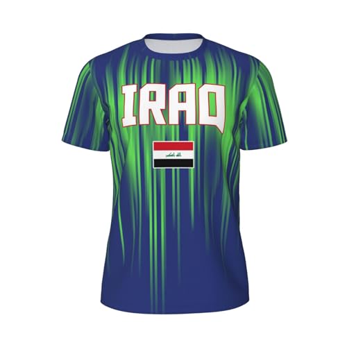 DABOYOZHZH Iraq Flag Cool Iraqans (139) Sports Jersey Mesh T-Shirt 3D Print for Running Cycling Soccer Tennis Fitness Climbing Shirts