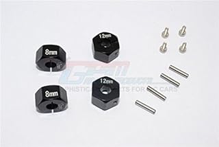 Aluminum Hex Adapters 8mm Thick For 1/10 Traxxas Ford GT 4-Tec 2.0 83056-4/4-Tec 3.0 93054-4 - 4Pc Set Black