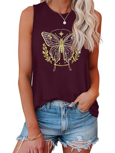 Image of Womens Tank Tops Summer Casual Sleeveless Top Loose Fit Basic Tunic Shirts