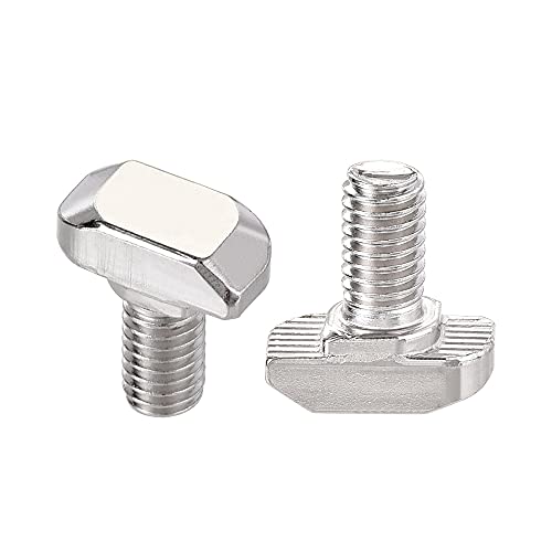 Image of uxcell M6x12mm T-Slot Drop-in Stud Sliding Bolt Screw Carbon Steel for 30 Series Aluminum Profile 10pcs
