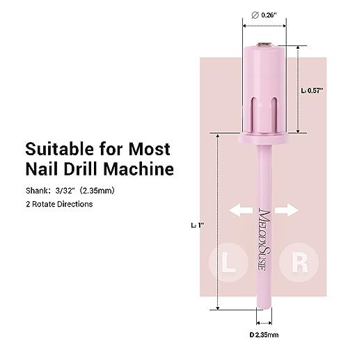 Image of MelodySusie Crystal Top Mandrel Bit for Nails, 3 /32'' Easy Off Nail Drill Bits for Sanding Bands, Suitable for Acrylic Nails Gel Manicures and Pedicures, Rose PinK