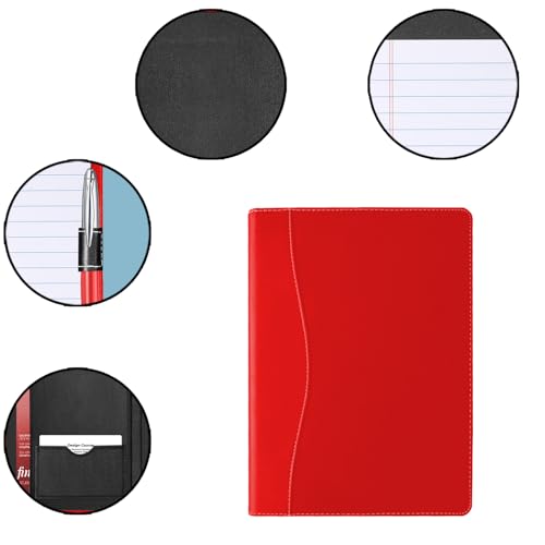Mini porte-documents A5 rouge avec son bloc-notes inclus