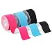 Produktbild Kinesio tape, 3 Rollen (5m x 3.8cm) Kinesiology Tape Blau + Rosa+ Schwarz, wasserfestes & elastisches Kinesiotape, wasserfest, hautfreundlich, für Schulter und Ellenbogen,Muskelstraffende Bänder