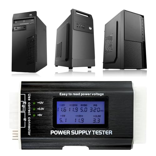 Image of Computer PC Power Supply Tester, Power Supply Host Inspection Maintenance Tester Tool with LCD Display, 20 /24 4 /6 /8 Pin Power Supply Tester for ATX /ITX /TFX /BTX Power Supplies
